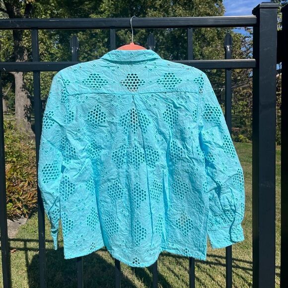 J Crew Eyelet Popover Top NWT - Picture 14 of 14